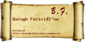 Balogh Feliciána névjegykártya