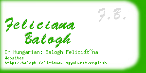 feliciana balogh business card